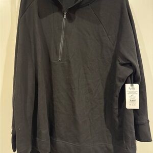 Terra & Sky Black Half Zip Sweatshirt